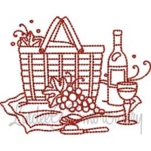 Picture of Picnic Basket 2 (4 sizes) Machine Embroidery Design