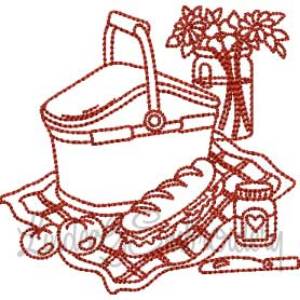 Picture of Picnic Basket 6 (4 sizes) Machine Embroidery Design