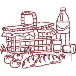 Picture of Picnic Basket 7 (4 sizes) Machine Embroidery Design