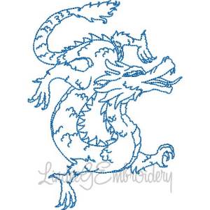 Picture of Bluework Chinese Dragon 1 Machine Embroidery Design