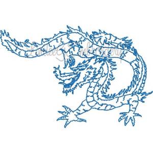 Picture of Bluework Chinese Dragon 2 Machine Embroidery Design