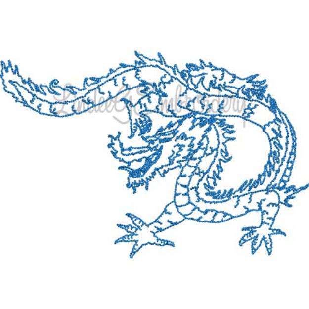 Picture of Bluework Chinese Dragon 2 Machine Embroidery Design