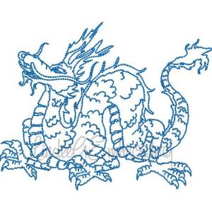Picture of Bluework Chinese Dragon 3 Machine Embroidery Design