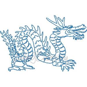 Picture of Bluework Chinese Dragon 4 Machine Embroidery Design