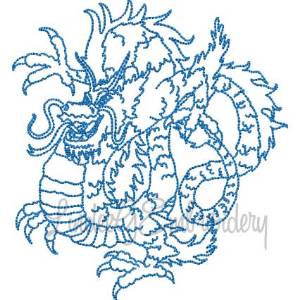 Picture of Bluework Chinese Dragon 7 Machine Embroidery Design