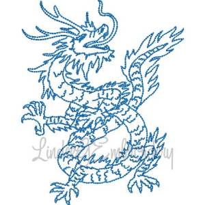 Picture of Bluework Chinese Dragon 8 Machine Embroidery Design