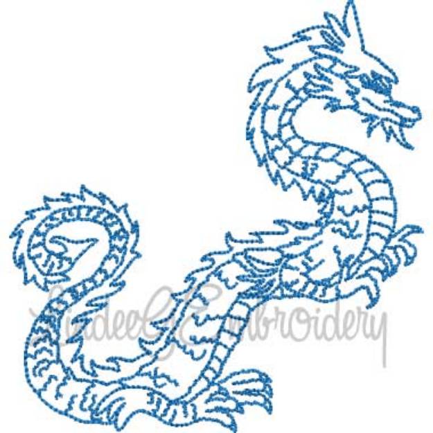 Picture of Bluework Chinese Dragon 9 Machine Embroidery Design