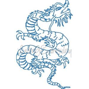 Picture of Bluework Chinese Dragon 10 Machine Embroidery Design