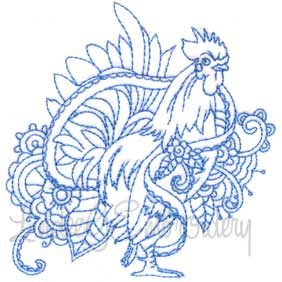 Ink Rooster 1 (5 sizes) Machine Embroidery Design