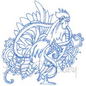 Picture of Ink Rooster 1 (5 sizes) Machine Embroidery Design