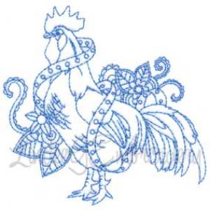 Picture of Ink Rooster 2 (5 sizes) Machine Embroidery Design