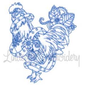 Picture of Ink Rooster 6 (5 sizes) Machine Embroidery Design