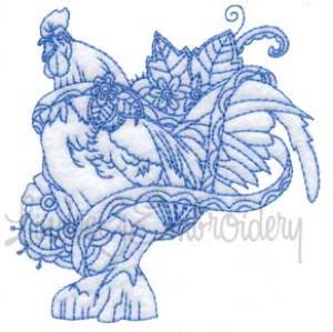 Picture of Ink Rooster 9 (5 sizes) Machine Embroidery Design