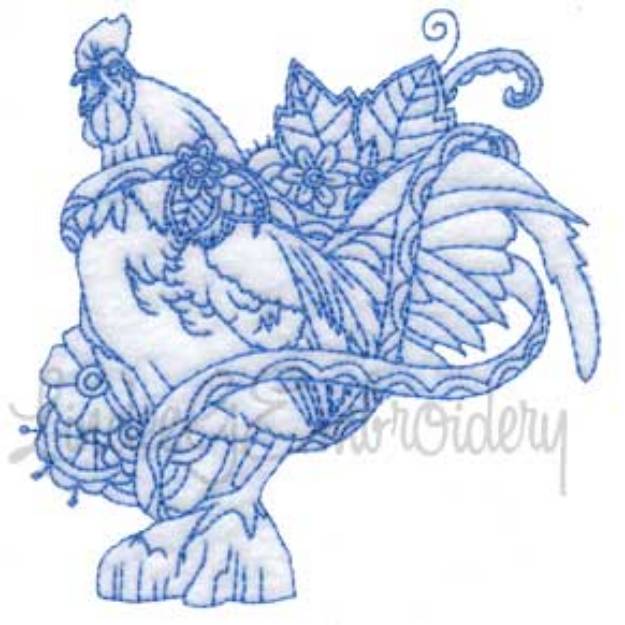 Picture of Ink Rooster 9 (5 sizes) Machine Embroidery Design