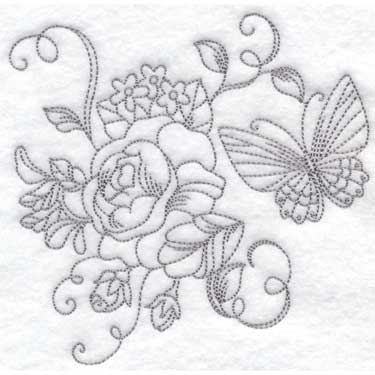 Butterfly & Flowers (6 sizes) Machine Embroidery Design