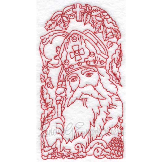 Vintage Santa with Staff (6 sizes) Machine Embroidery Design