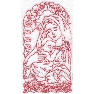 Picture of Mother & Baby (6 sizes) Machine Embroidery Design