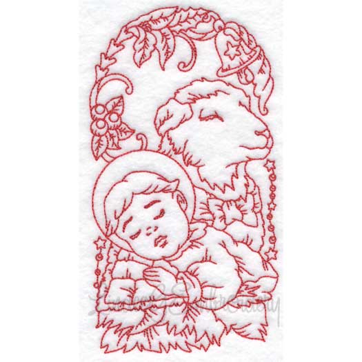Baby & Lamb (6 sizes) Machine Embroidery Design