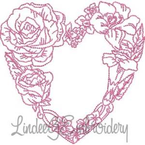 Picture of Floral Heart 3 (5 sizes) Machine Embroidery Design