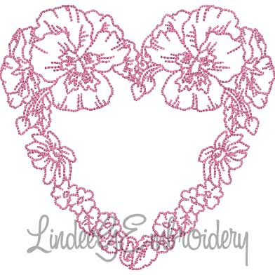 Floral Heart 7 (5 sizes) Machine Embroidery Design