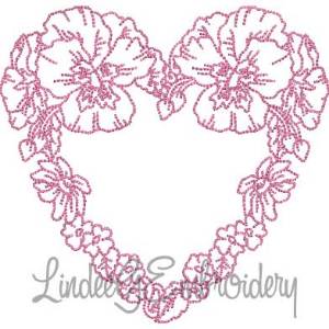 Picture of Floral Heart 7 (5 sizes) Machine Embroidery Design