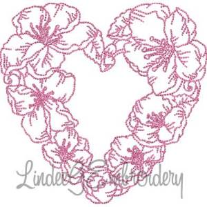 Picture of Floral Heart 8 (5 sizes) Machine Embroidery Design