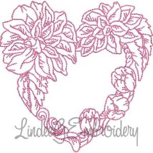 Picture of Floral Heart 10 (5 sizes) Machine Embroidery Design