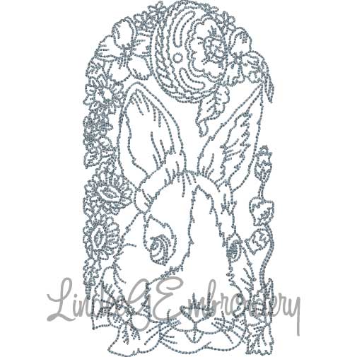Vintage Easter Bunnies (5 sizes) Machine Embroidery Design