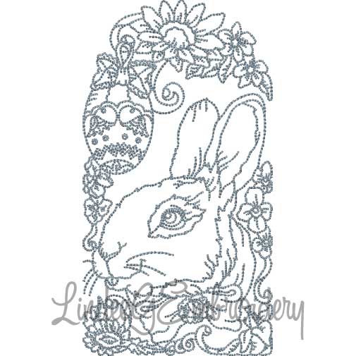 Vintage Easter Bunnies (5 sizes) Machine Embroidery Design