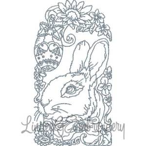 Picture of Vintage Easter Bunnies (5 sizes) Machine Embroidery Design