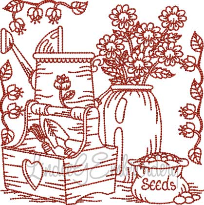 Garden Tools & Seeds (5 sizes) Machine Embroidery Design