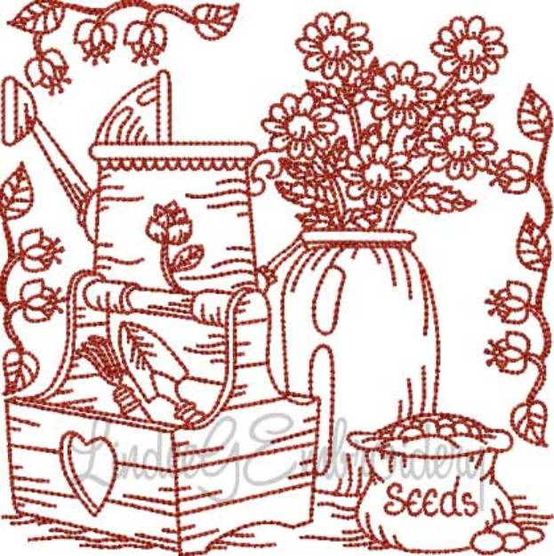Picture of Garden Tools & Seeds (5 sizes) Machine Embroidery Design