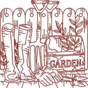 Picture of Garden Boots & Tools (5 sizes) Machine Embroidery Design