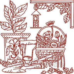 Picture of Gardening Supplies (5 sizes) Machine Embroidery Design