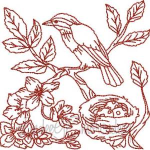 Picture of Bird & Nest (5 sizes) Machine Embroidery Design