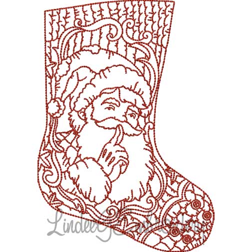 Santa Stocking (4 sizes) Machine Embroidery Design