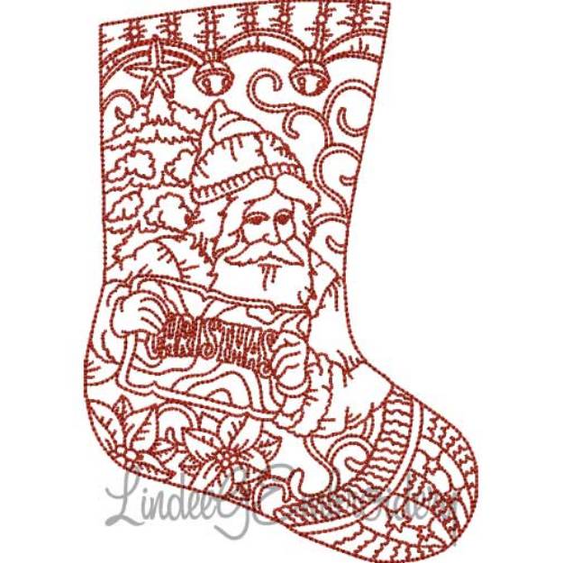 Picture of Vintage Santa 2 Stocking (4 sizes) Machine Embroidery Design