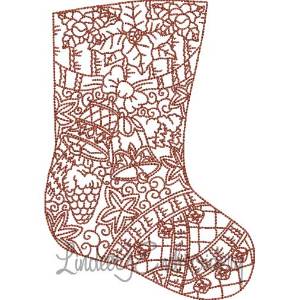 Picture of Bells Stocking (4 sizes) Machine Embroidery Design