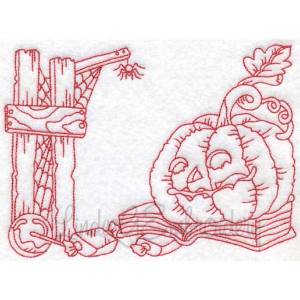 Picture of Jack o'Lantern & Book (5 sizes) Machine Embroidery Design