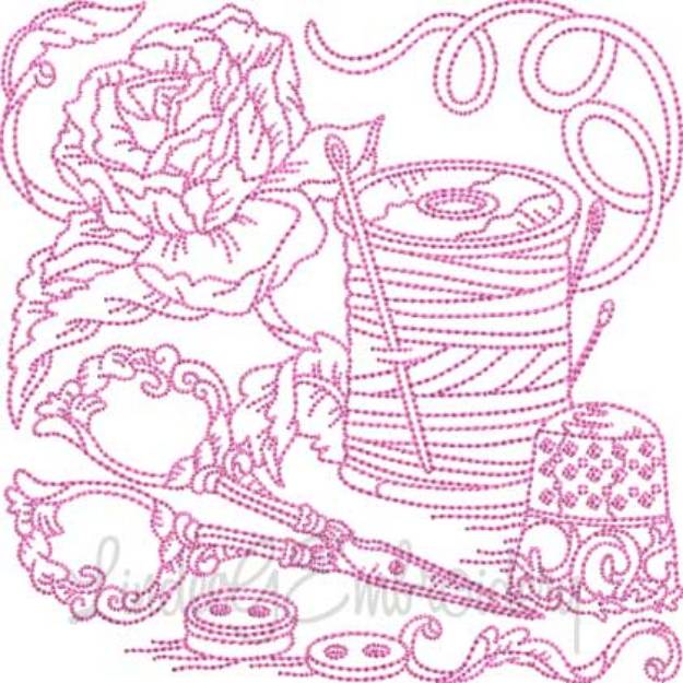 Picture of Vintage Sewing Notions 9 (5 sizes) Machine Embroidery Design