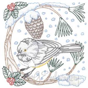 Picture of Chickadee with Snow 6 - Multicolor Machine Embroidery Design