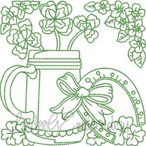 Picture of Mug with Horseshoe & Clover (4 sizes) Machine Embroidery Design