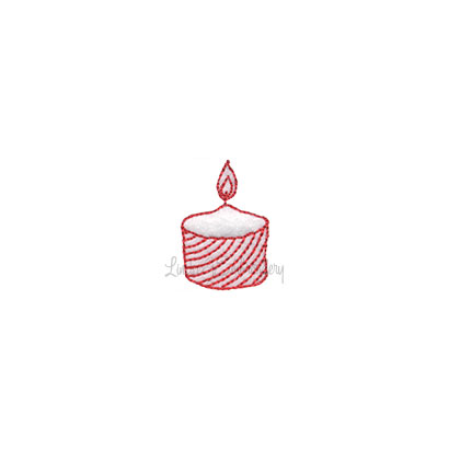 Candle with Stripes Machine Embroidery Design