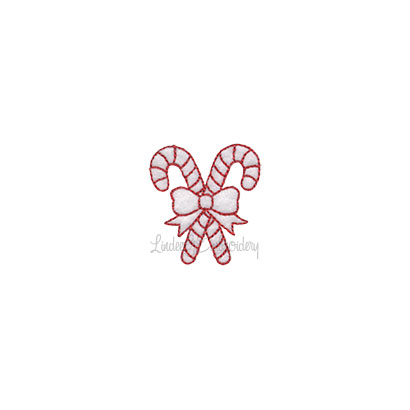 Candy Cane Pair Machine Embroidery Design