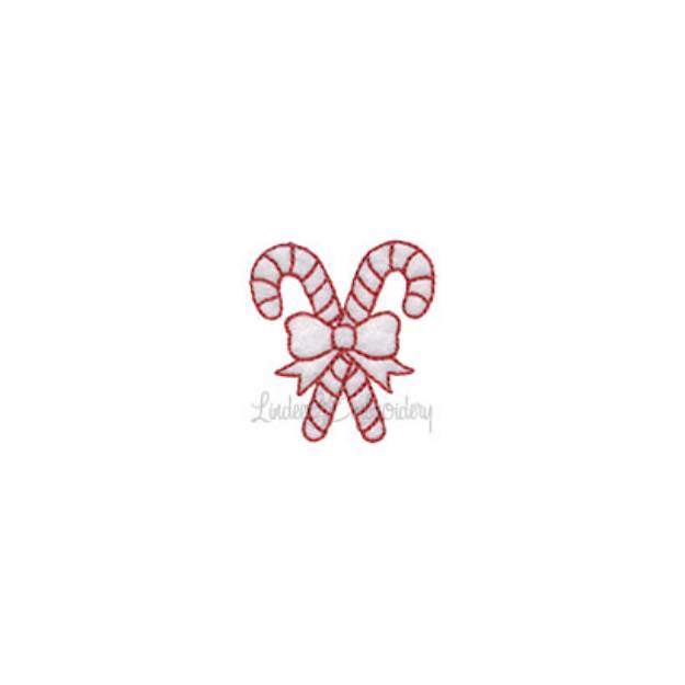 Picture of Candy Cane Pair Machine Embroidery Design