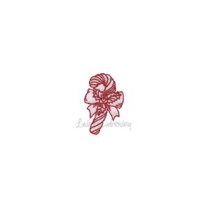 Picture of Candy Cane with Holly Machine Embroidery Design