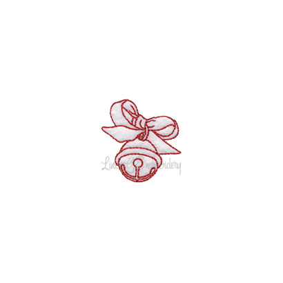 Jingle Bell with Bow Machine Embroidery Design