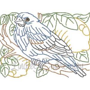 Picture of Bird with Lemons Multicolor (5 sizes) Machine Embroidery Design