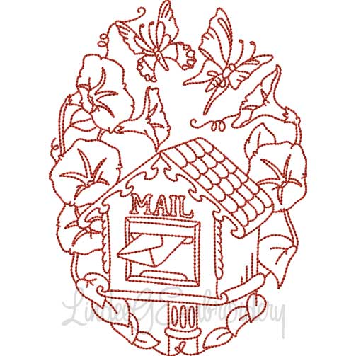 Mailbox with Butterflies (4 sizes) Machine Embroidery Design