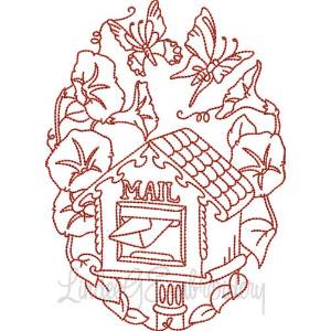 Picture of Mailbox with Butterflies (4 sizes) Machine Embroidery Design